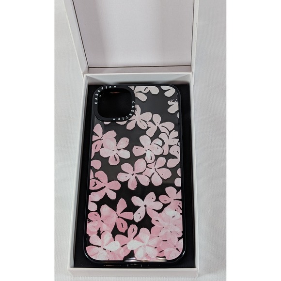Casetify Other - Casetify iPhone 15 Plus Case Pink Cherry Blossoms Clear Black Compact Slim New